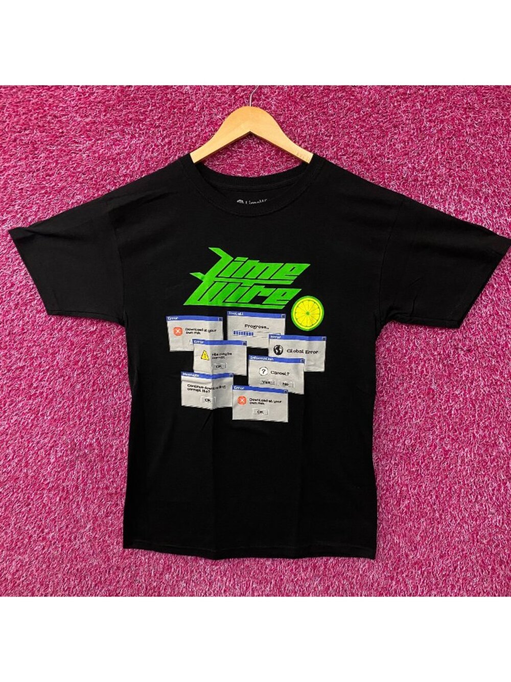 LimeWire "Download at Your Own Risk" Graphic T-Shirt Medium